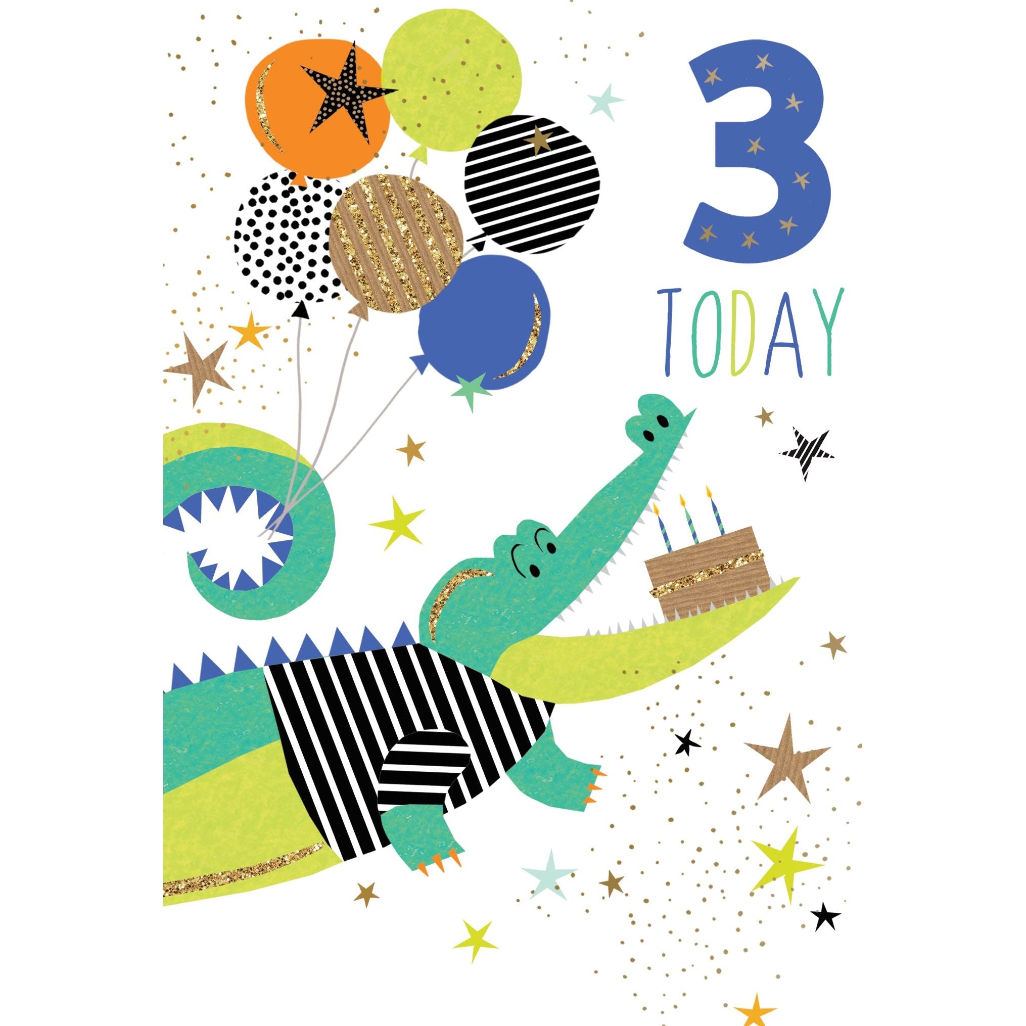 Birthday Card 3rd Crocodile Sara Miller - Cardmore